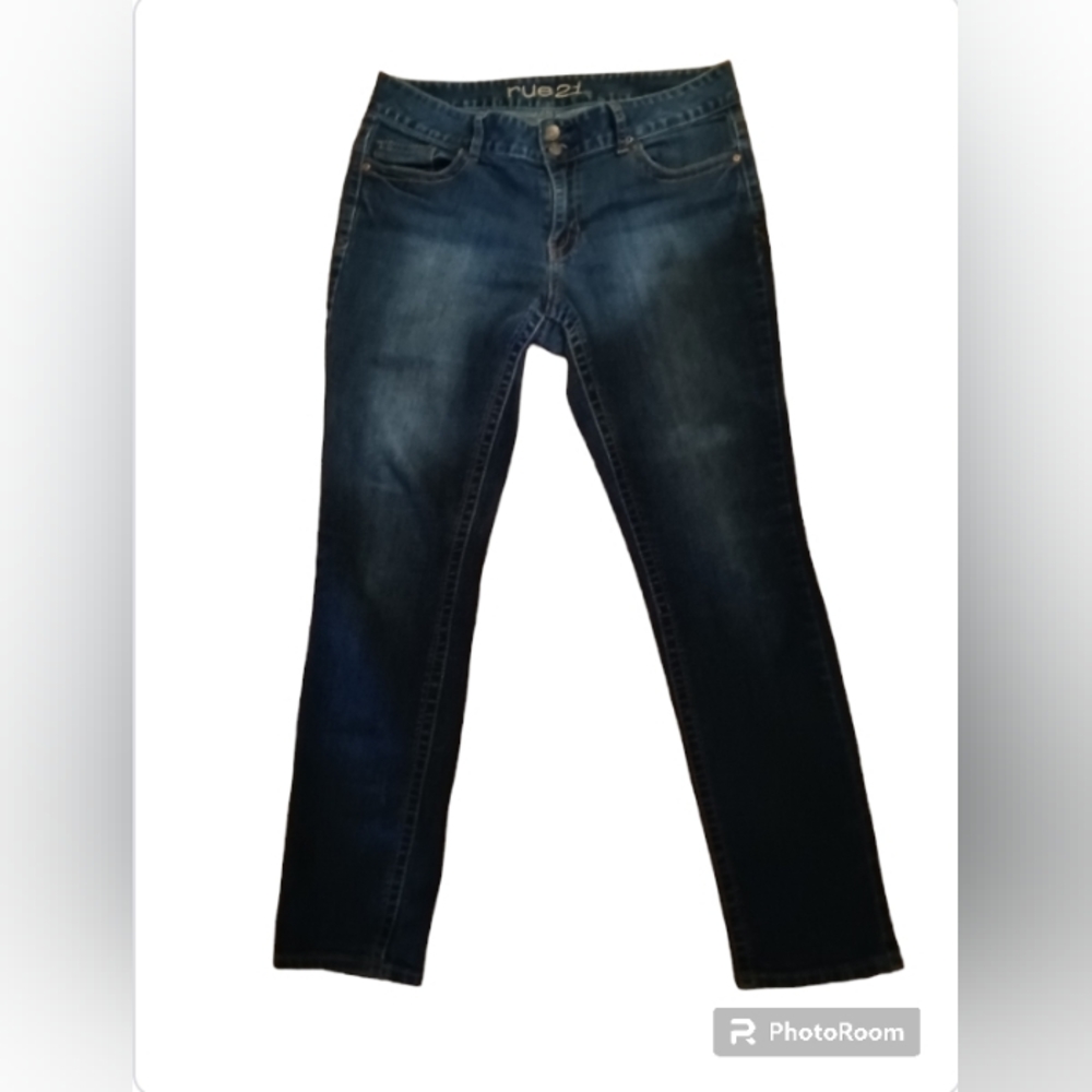 Rue 21 Juniors Long Mid-Rise Skinny Dark Wash Jeans